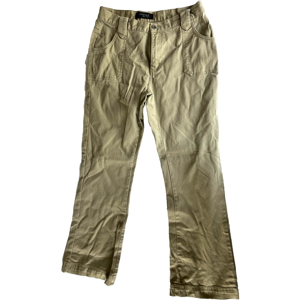 Riveted by Lee Pants Women 10M Khaki Straight‎ Leg Flare/Boot Cut Cotton Spandex